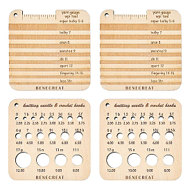 4шт 2 стиль деревянные линейки для вязания, крючок и измерительная спица, квадратный