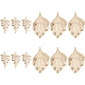 12 шт 2 стили латунные подвески, лист