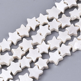 Natural Freshwater Shell Beads Strands, Star