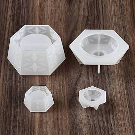 Hexagon DIY Silicone Candle Holder Molds, Resin Casting Molds, for UV Resin, Epoxy Resin Jewelry Making