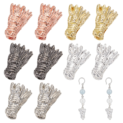 10шт 5 цвета бусины из сплава с головой дракона