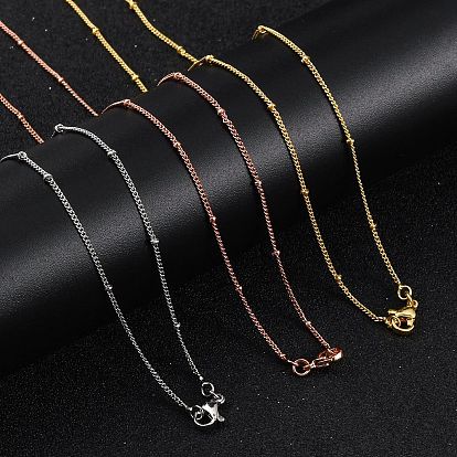 2мм стойка покрытие латунь спутниковая цепь ожерелья для женщин мужчин, без кадмия и без свинца, 901 застежка из нержавеющей стали, долговечный