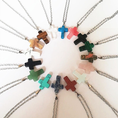 Ожерелье с подвеской в виде креста из драгоценных камней, ожерелья из сплава для женщин, платина