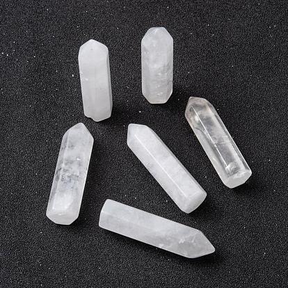 Natural Quartz Crystal Pointed Beads, Healing Stones, Reiki Energy Balancing Meditation Therapy Wand, No Hole/Undrilled, For Wire Wrapped Pendant Making, Bullet