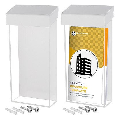 Acrylic Wall-mounted Booklet Storage Rack, Rectangle