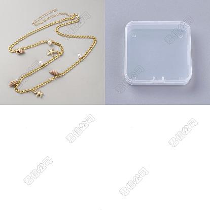 Bohemian Natural Shell & Plastic Imitation Pearl Tassel Chain Belts, Summber Beach Iron Chain Belts
