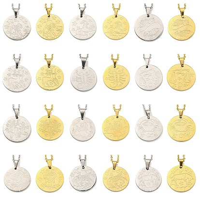 Constellation Pendant Necklaces, 201 Stainless Steel Cable Chain Necklaces