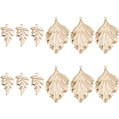 12 шт 2 стили латунные подвески, лист