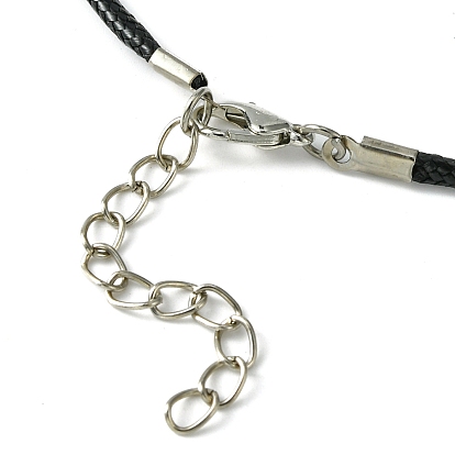 Alloy Enamel Snowflake Pendant Necklaces, with Imitation Leather Cord