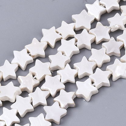 Natural Freshwater Shell Beads Strands, Star