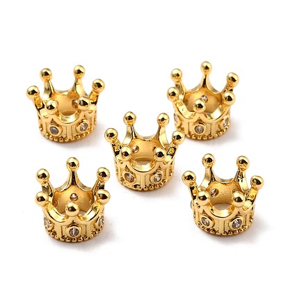 Большая дыра cz латунь микропаве класс ааа кубический цирконий 3 d бусина из короны