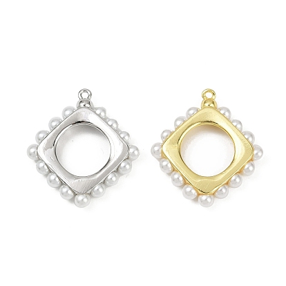 Подвески из латунного пластика и жемчуга, квадратный, долговечный, без кадмия и без свинца, стойки покрытие