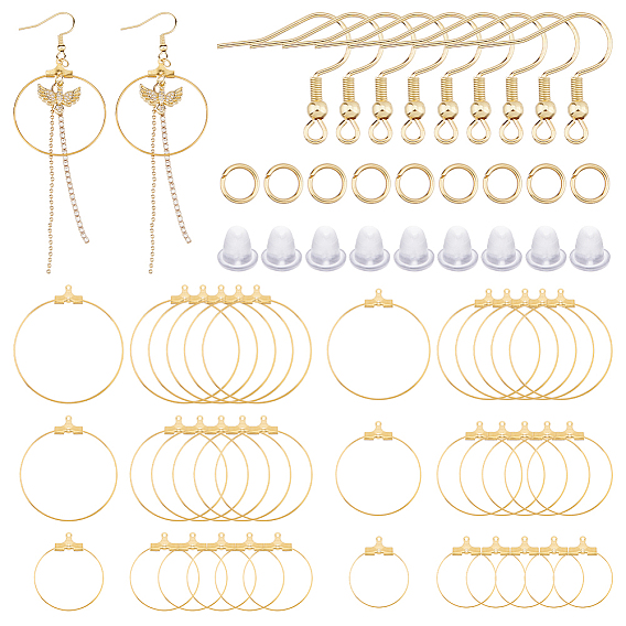 Наборы для поиска сережек своими руками, 304 фурнитура для сережек-колец и крючков из нержавеющей стали