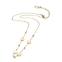 304 Stainless Steel Chain Necklaces, with Cable Chains and Round Beads, Flat Round