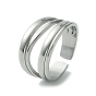304 anneau de manchette ouvert en acier inoxydable, bague creuse multi lignes