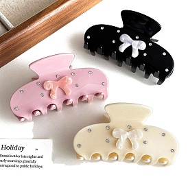 Cellulose Acetate Claw Hair Clips, with Bowknot, Hair Accessories for Women & Girls