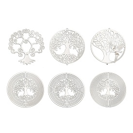 Древо жизни 201 нержавеющая сталь 3 вращающийся подвесной ветряной вертушка, для украшения сада внутри и снаружи помещения, не тускнеет