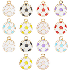 56 шт 7 цвета сплава эмалевые подвески, прелести футбола, золотые