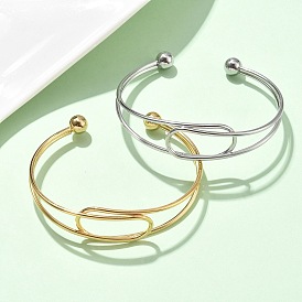 304 из нержавеющей стали манжеты браслеты, браслеты с крутящим моментом для женщин