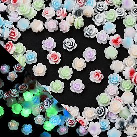 Luminous Resin Decoden Cabochons, Glow in the Dark, Flower