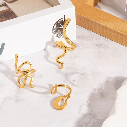 304 открытые манжеты из нержавеющей стали для женщин, змея