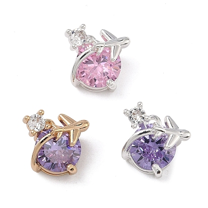 Латунные подвески в виде самолета, инкрустированные кубическим цирконием