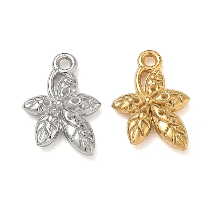 304 Stainless Steel Pendants, Leaf Charms