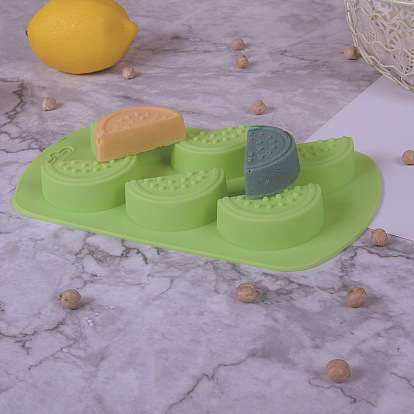 DIY Watermelon Slice Shape Food Grade Silicone Molds, Baking Cake Pans, 6 Cavities