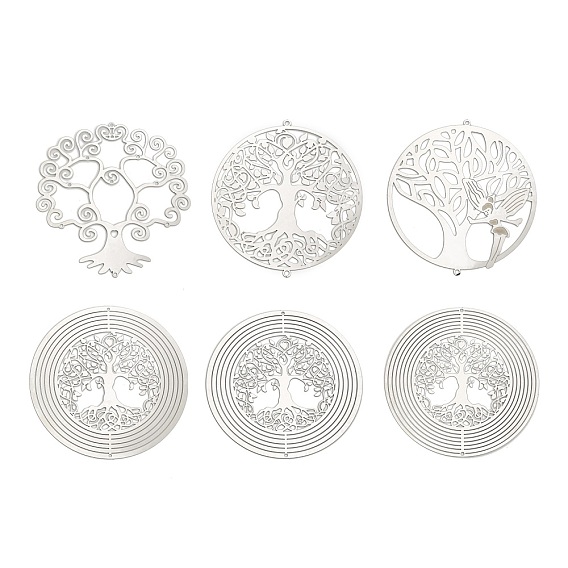 Древо жизни 201 нержавеющая сталь 3 вращающийся подвесной ветряной вертушка, для украшения сада внутри и снаружи помещения, не тускнеет