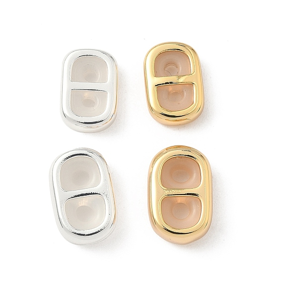 Латунные силиконовые слайд-шармы, стойки покрытие, без никеля , овальные