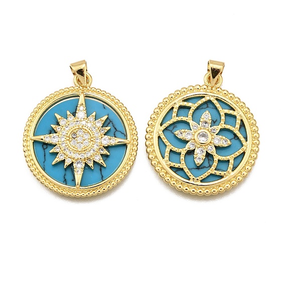 Стойка металлическая латунная микропрофилированная кубическая циркония подвески, плоско-круглые, cmолой, без кадмия и без свинца, долговечный, реальный 18 k позолоченный