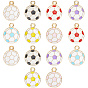 56 шт 7 цвета сплава эмалевые подвески, прелести футбола, золотые