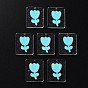 Cellulose Acetate(Resin) Pendants, with Glitter Powder, Rectangle with tulip