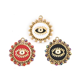304 Подвески из эмалированного стекла и нержавеющей стали, круглые амулеты со злыми глазами, золотые