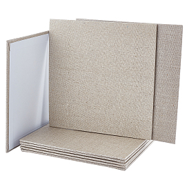 Wood and Linen Painting Canvas Panels, Blank Drawing Boards, for Oil & Acrylic Painting, Square