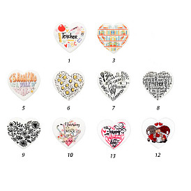 Heart Food Grade Eco-Friendly Silicone Focal Beads, Silicone Teething Beads