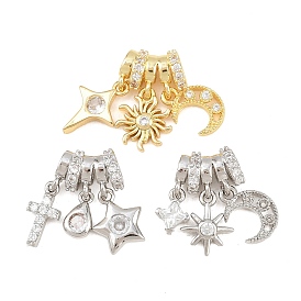 Латунные микропаве прозрачные подвески с фианитом, без кадмия и без свинца, стойки покрытие, долговечный