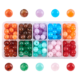 Nbeads 180Pcs 10 Colors Acrylic Imitation Gemstone Beads, Round