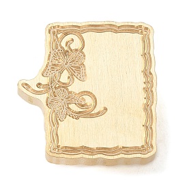 Butterfly Rectangle Frame Brass Stamp Heads, for Wax Seal Stamp, Wedding Invitations Making