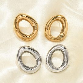 304 овальные серьги-гвоздики из нержавеющей стали