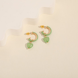 Chic Acrylic Drop Earrings with 14k Gold Plating for Women