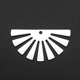 Ion Plating(IP) 201 Stainless Steel Pendants, Fan, Laser Cut