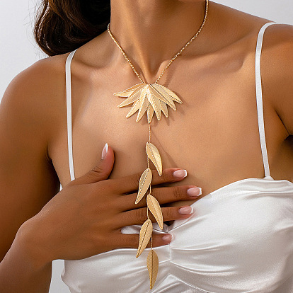 Ожерелья с кисточками из сплава листьев и женщин