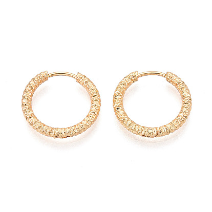 Серьги из 304 нержавеющей стали, текстурированное кольцо