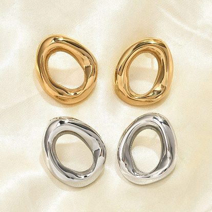 304 овальные серьги-гвоздики из нержавеющей стали