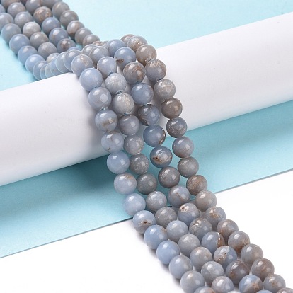 Natural Angelite Beads Strands, Round