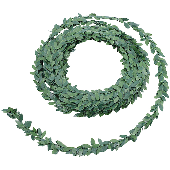 1Имитация зеленого растения из пластика и железной проволоки, искусственный рождественский венок, для свадебного оформления дома и сада (внутри и снаружи помещения)