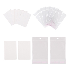 200 pcs 2 cartes d'affichage en carton de style et sacs en cellophane opp, pour collier et boucle d'oreille