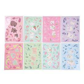 8 водонепроницаемые наклейки из ПВХ, самоклеящиеся наклейки, животное