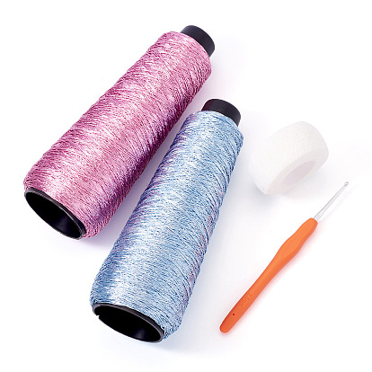 Наборы для вязания своими руками, включая полиэстер и металлизированный сердечник шнура, нетканый бинт и крючки для вязания trp